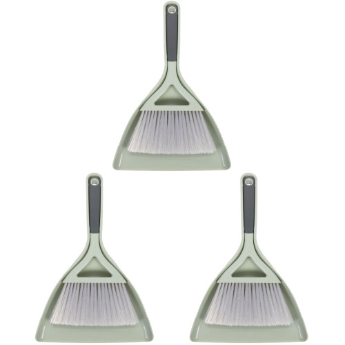 3Set Scopa E Paletta Piccola Verde Kit Desktop Per Pulizia Facile 1