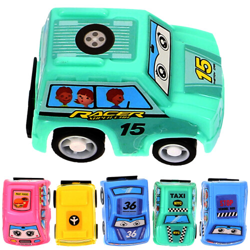 12Pz Giocattoli Mini Auto Inerziali Pull-Back Resistenti E Colorati
