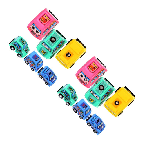 12Pz Giocattoli Mini Auto Inerziali Pull-Back Resistenti E Colorati 2
