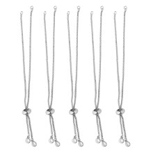 10Pz Bracciali Argento Con Catenina E Stopper Per Creazioni Fai-Da-Te