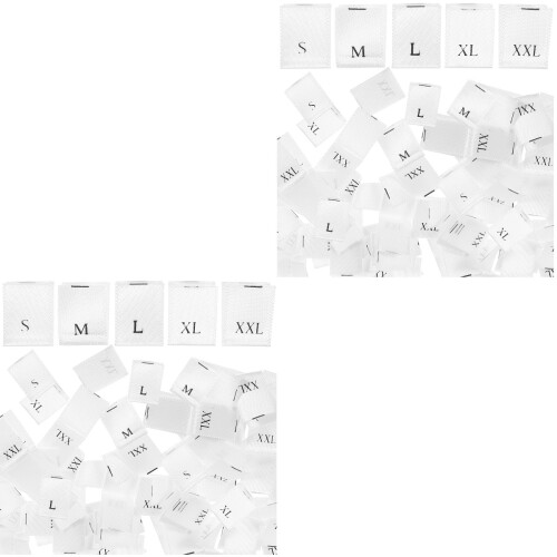 1000Pcs White Webbing Size Labels for Clothes Sewing & Garments 2