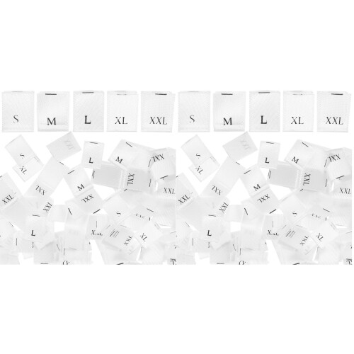 1000Pcs White Webbing Size Labels for Clothes Sewing & Garments 1