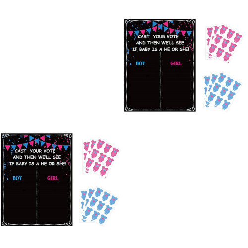 2Sets Kinderparty Sticker Sichere, Haftende Baby Gender Labels 2