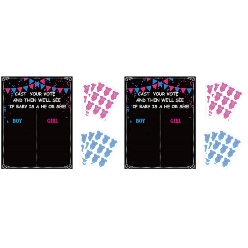 2Sets Kinderparty Sticker Sichere, Haftende Baby Gender Labels 1