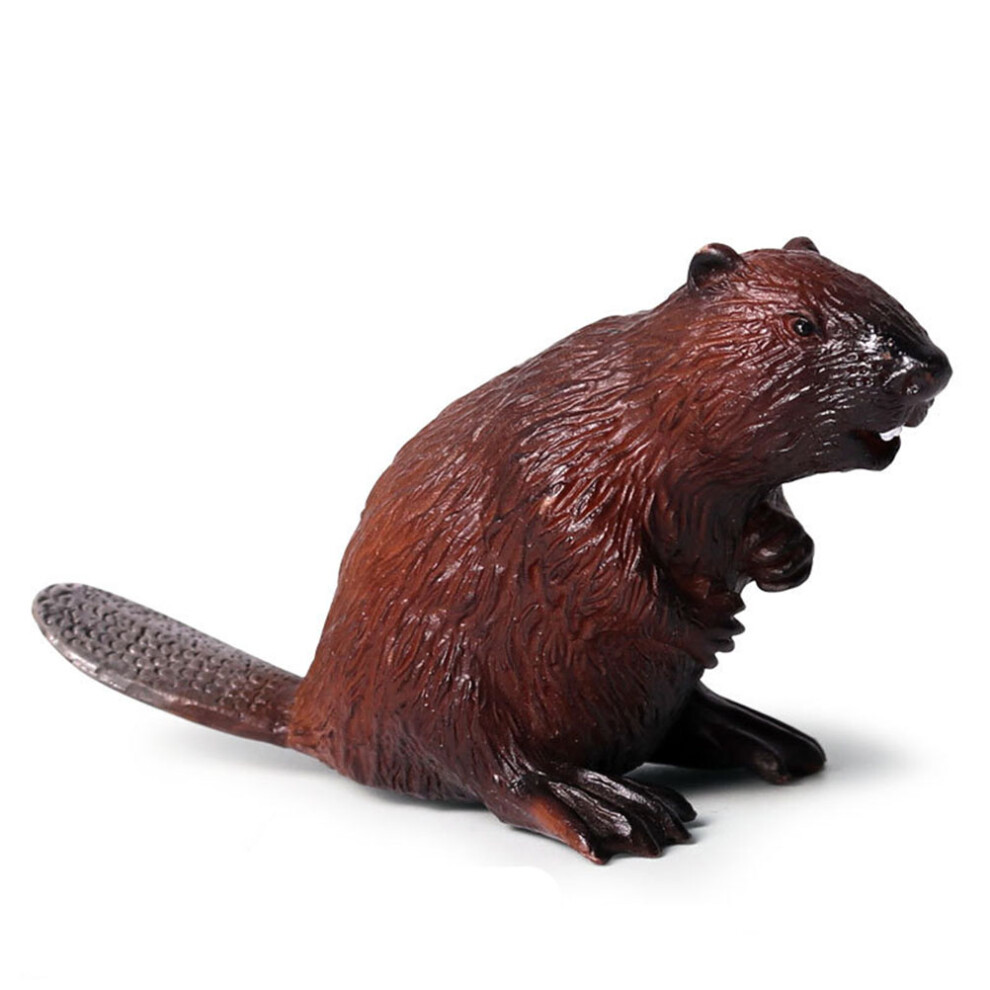 3Szt TrwałE Plastikowe Zabawki Bobry BrąZowe Edukacyjne Dla Dzieci-image