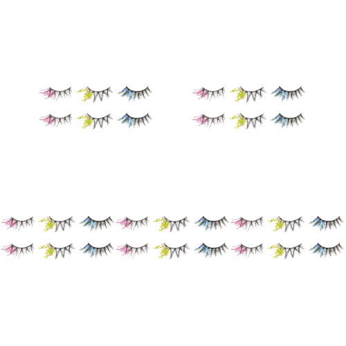 15Pares Cílios Falsos Coloridos Glitter Para E 1