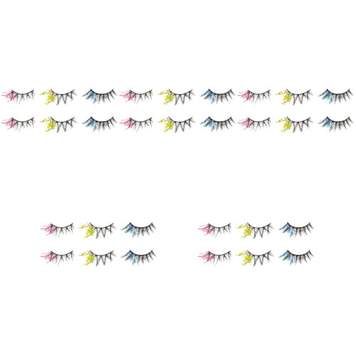 15Pares Cílios Falsos Coloridos Glitter Para E 2