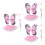 3Sets Schmetterlingskostüm Set Rosa Polyester Flügel Tüllrock 4