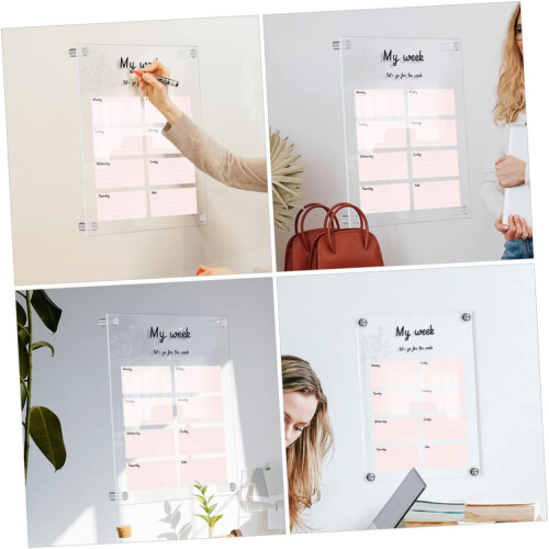 Transparent Whiteboard Writable Memo Board with Push Pins and Marker 2
