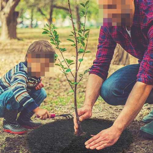 Tree Mulch Ring Weed Control Mat, NonWoven Round Protector Cover for Plants, 16 Pack 42cm 2