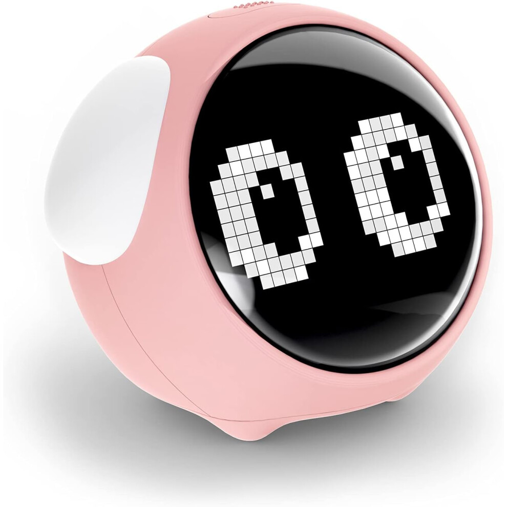 Wake-Up Alarm Clock with Vivid LED Facial Expressions, Volume Adjustable & Temperature Detection, Smart Features for a Personalized Experience