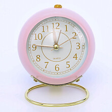 Retro Analog Alarm Clock, Stylish Decor for Bedside, Living Room, Office, Battery Operated Vintage Clock with Night Light Function, Silent Non-Ticking