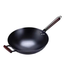 Cast Iron Fry Pan Non Stick No Coating, Versatile Pre Seasoned Wok Stir Fry Pan for Gas Electric Stoves, Handcrafted Multi Usage Heat Resistant Cookwa