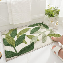 Green Bathroom Rug Set, Microfiber Shag Door Mat With TPR Non-Slip Backing For Safe And Stylish Home Décor, Absorbent Non-Slip Bathroom Rugs
