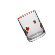 Multifunctionele fruitglazen beker voor sap, koffie en-persimmon