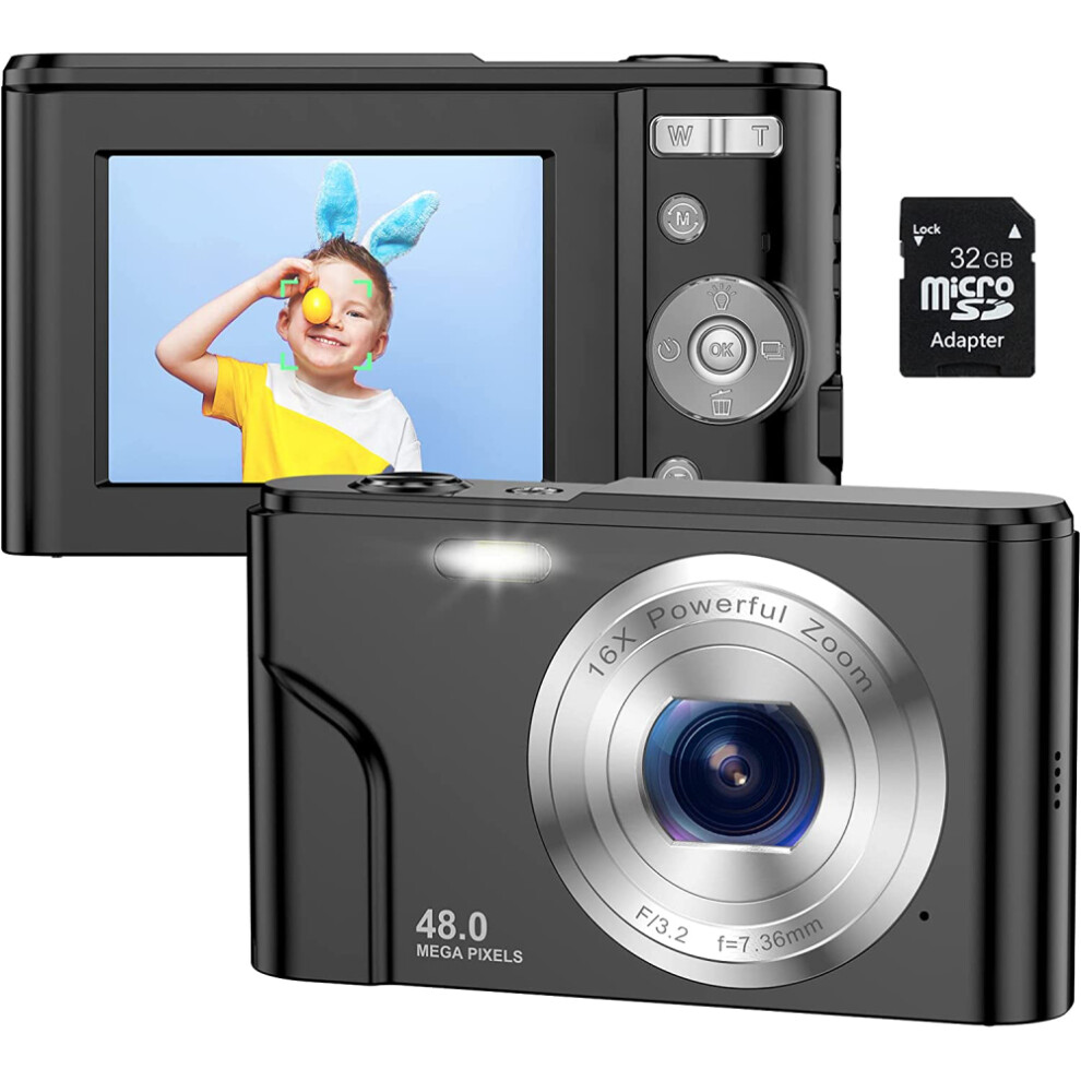 Compact Digital Camera For Teenagers, Ultra Hd 48Mp & 1080P Hd Video, Autofocus & Digital Zoom, Includes Rechargeable Battery & Intuitive User 9405630149425