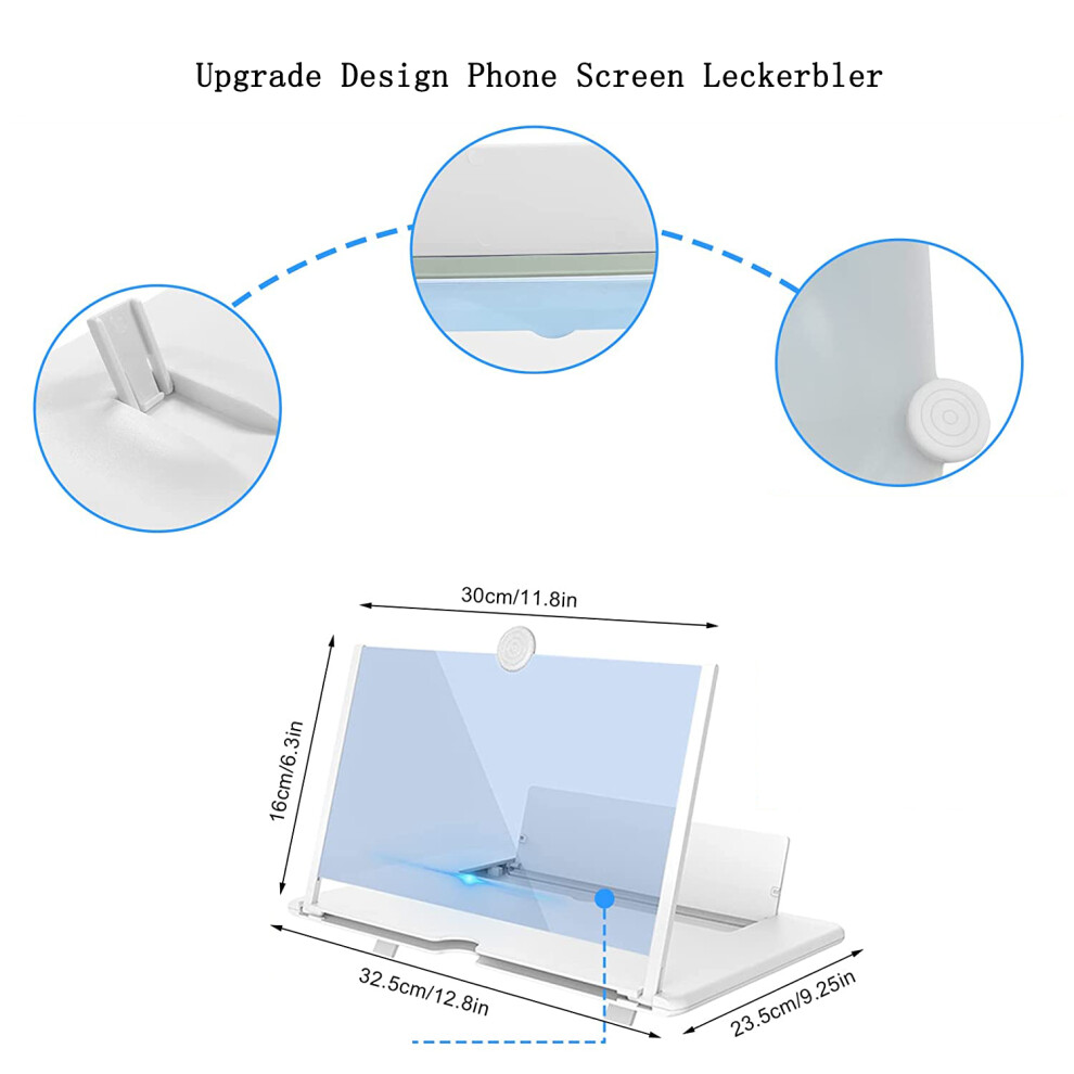 3D Hd Screen Magnifier, Eye Protection Radiation Shield For Movies Videos Gaming With Foldable Stand For All Smartphones, No Power Supply 3D Visual 9128293468367