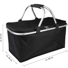 Coș de picnic, coș pliabil izolat pentru alimente în aer liber, pentru 4-6 persoane, perfect pentru grătar, camping, călătorii, picnicuri în