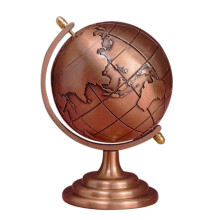 Educational World Globe, Decorative Rotating Globe With Metal Arc And Base, Antique Finish Globe, Stylish Home Office Decor, Gift Quality Globe For Cr