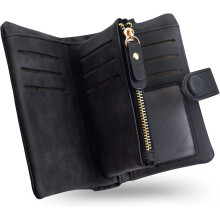 Secure Women's Wallet, Genuine Leather Bifold with RFID Blocking Feature