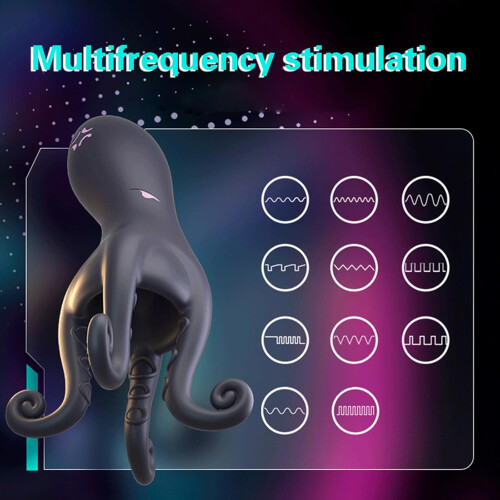 Trainer  Masturbation Cup, 10 Vibration Modes, Octopus Design, Silicone Men Cup Ref: 1941 1