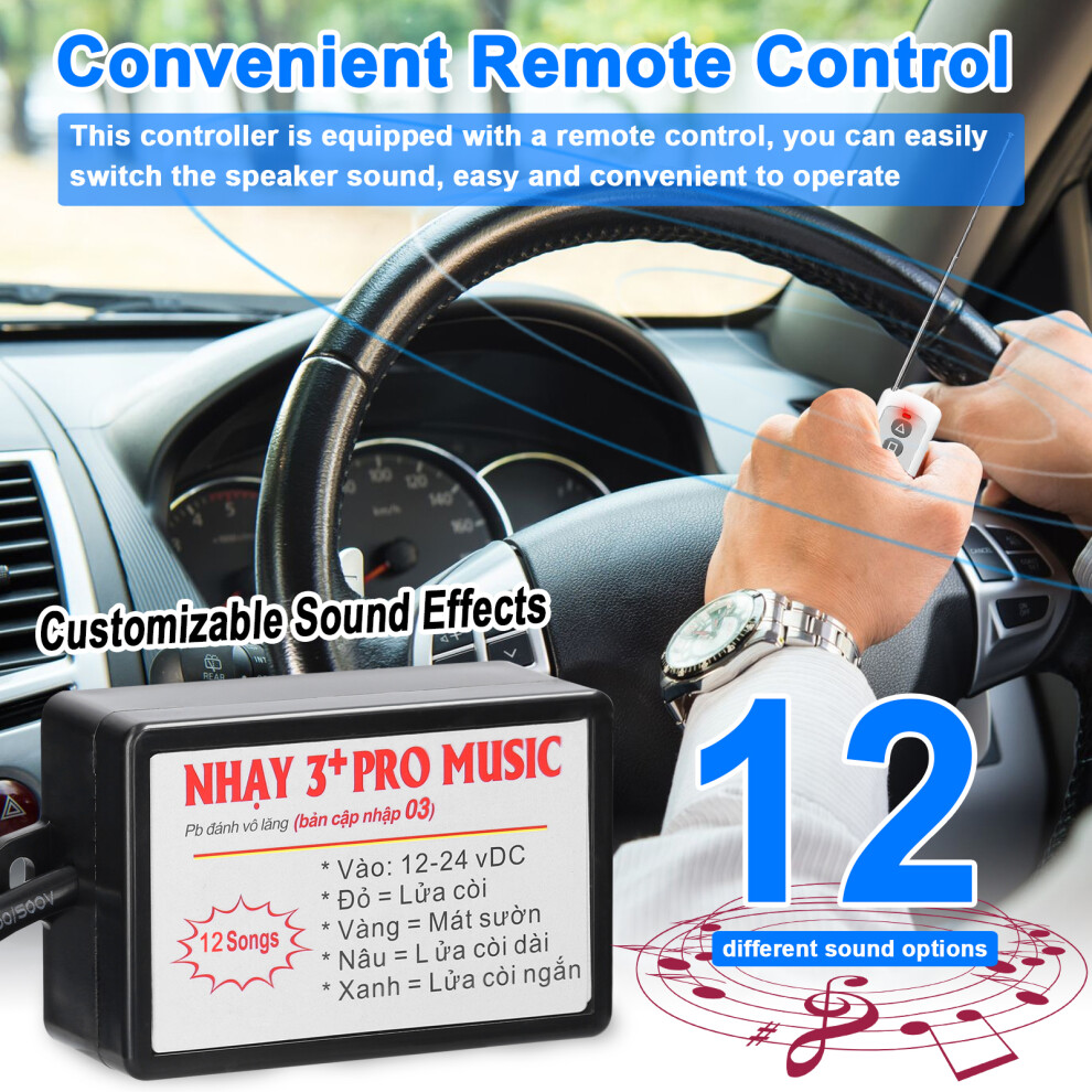 12 Electric Horn Sound Control Unit With Remote 12-24V Car Truck Marine Boat 6931368901293