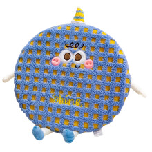 Cartoon Lamb Furs Seat Cushion Pad with Nonslip Base-Blue