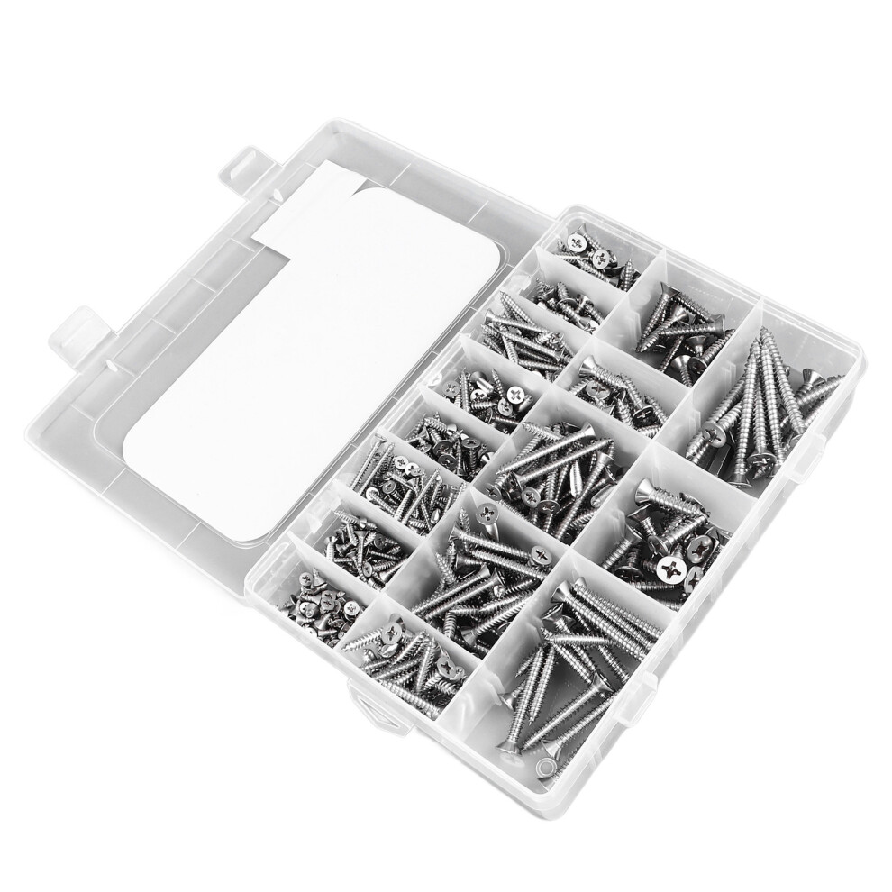 450Pcs Stainless Steel Self Tapping Screws Set W/ Crv Ph2 Bit 4661368901833