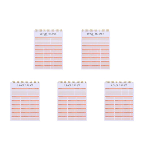 5Stk Budgetbuch Organizer , Papiermaterial, Bunt, Spiralbindung 2