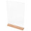 4Stk Eleganter Acryl Schildhalter Mit Holzfuß Display Stand 2