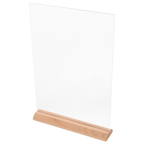 4Stk Eleganter Acryl Schildhalter Mit Holzfuß Display Stand 1