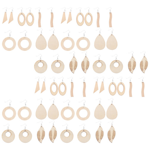 2Sets Holzohranhänger DIY Set Für Mit Vielfältigen Farben 2
