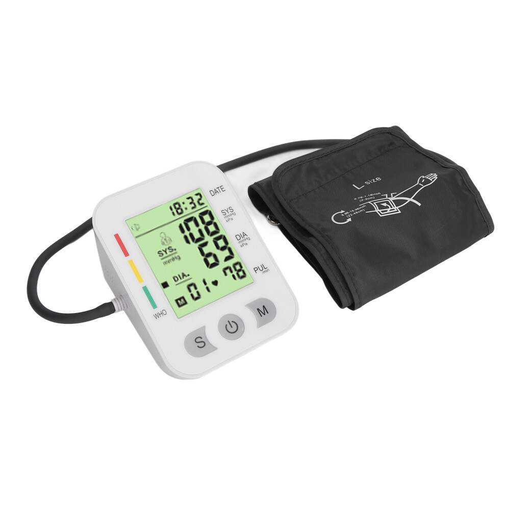 Automatic Upper Arm Blood Pressure Monitor with LCD Display, Double Switch
