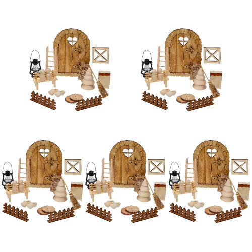 5Jgo Muebles Miniatura De Madera Y Accesorios Para 1