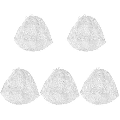 5Ud Bolsa De Almacenaje Blanca De Malla Para Ropa Protección 2