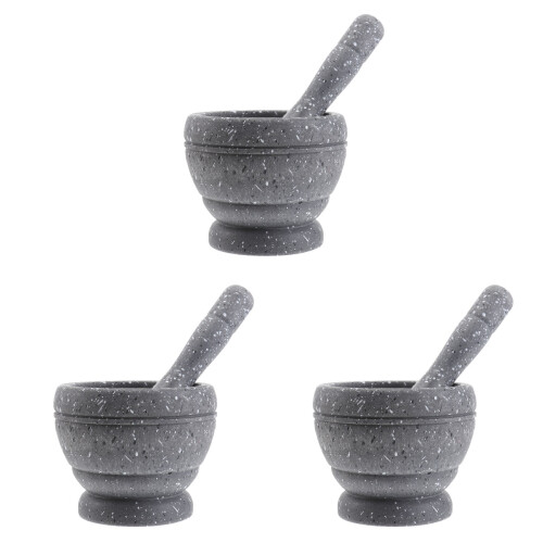 3Pièces Accessoires Cuisine Pilon Mortier Polyvalent 2