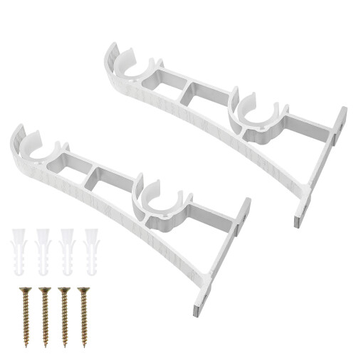 2Ud Soportes Dobles De Aluminio Para Barras De