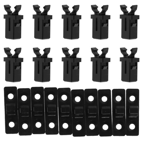20Sets Duurzame Afvalbak Vergrendelclips Zwart ABS Metaal