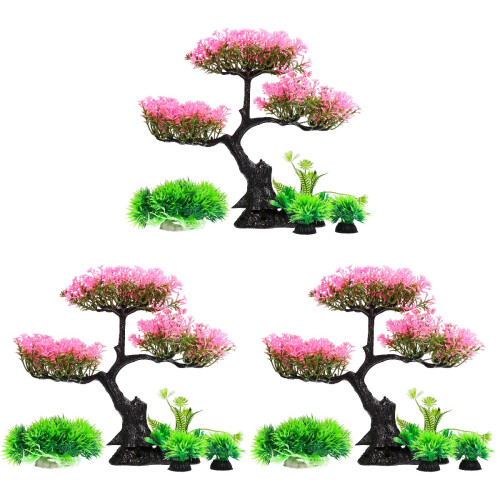 3Set Piante Artificiale Acquario Realistiche Decor 1