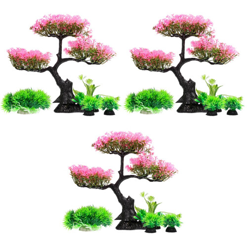 3Set Piante Artificiale Acquario Realistiche Decor 2