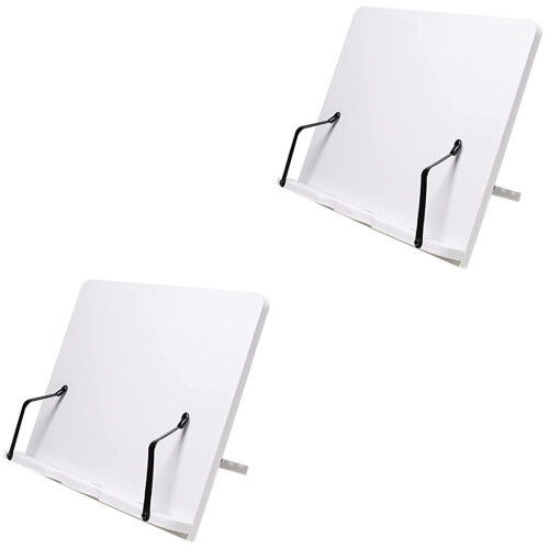 2Pz Legno Bianco Porta Libro Per A E Esposizione 2