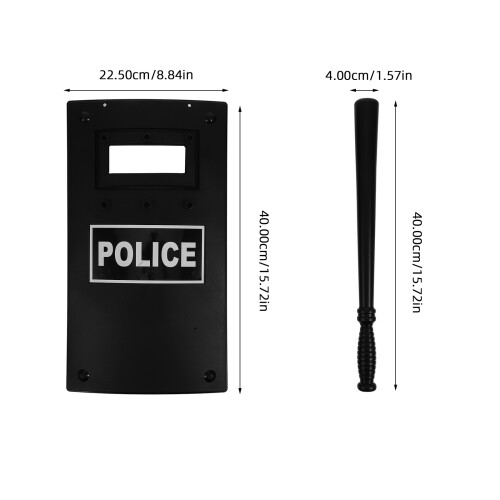 6Pièces Jouet Police Noir Solution Jeu Rôle Durable 2