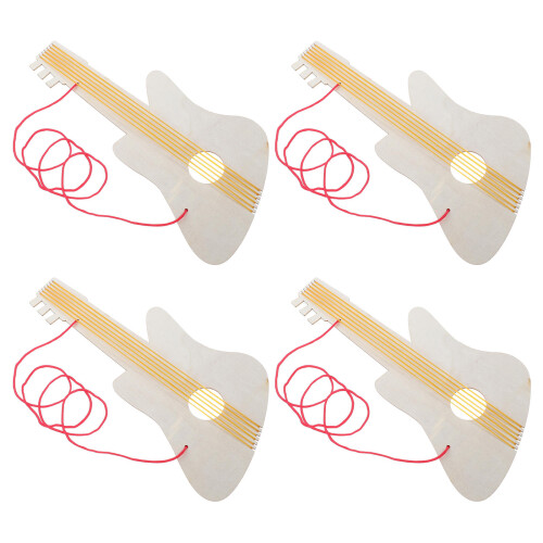 16Set Set Musicale Chitarra in Legno Beige Per Bambini Da Decorare