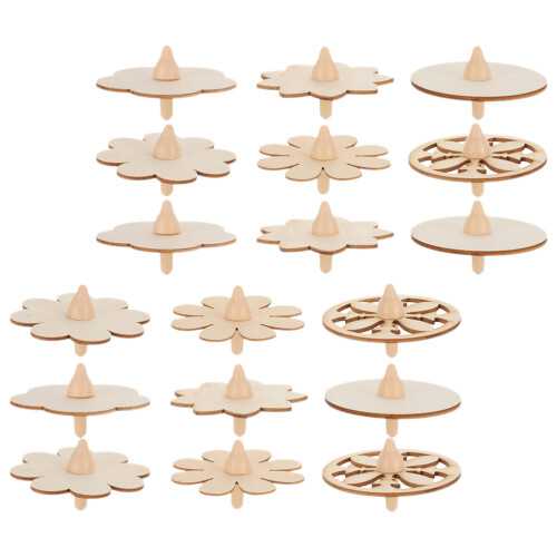 54Pz Gioco Giroscopico Legno Portatile Per Bambini Beige 1