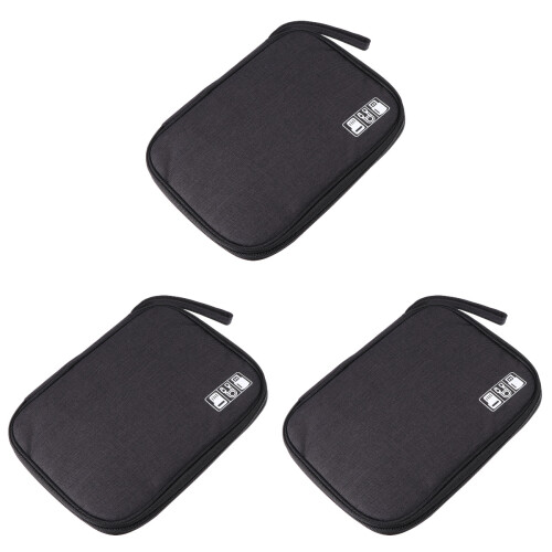 3Pz Borsa Organizer Digitale Nera Portatile Per E 1
