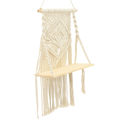2Pz Sospeso Macramè Beige in Cotone Per E Studio
