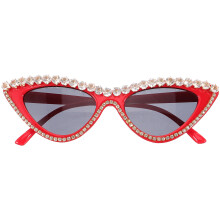 2Pz Occhiali Cat Eyes Rossi Per Party E Look Unico