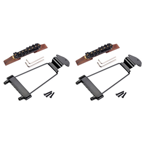 Ponte E Tailpiece Preta Para Guitarra Jazz Semi Oca 1