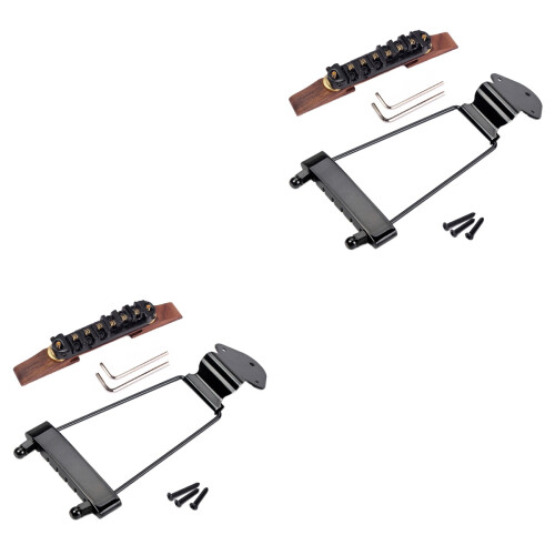 Ponte E Tailpiece Preta Para Guitarra Jazz Semi Oca 2