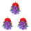 3Pièces Perruques Bouclées Longues Colorée 3